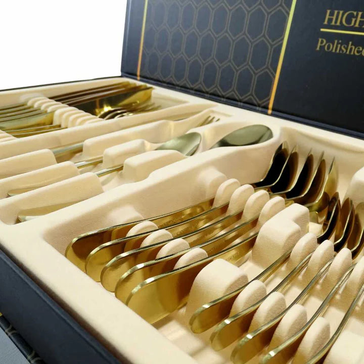 SET de cubiertos dorados (24 piezas)