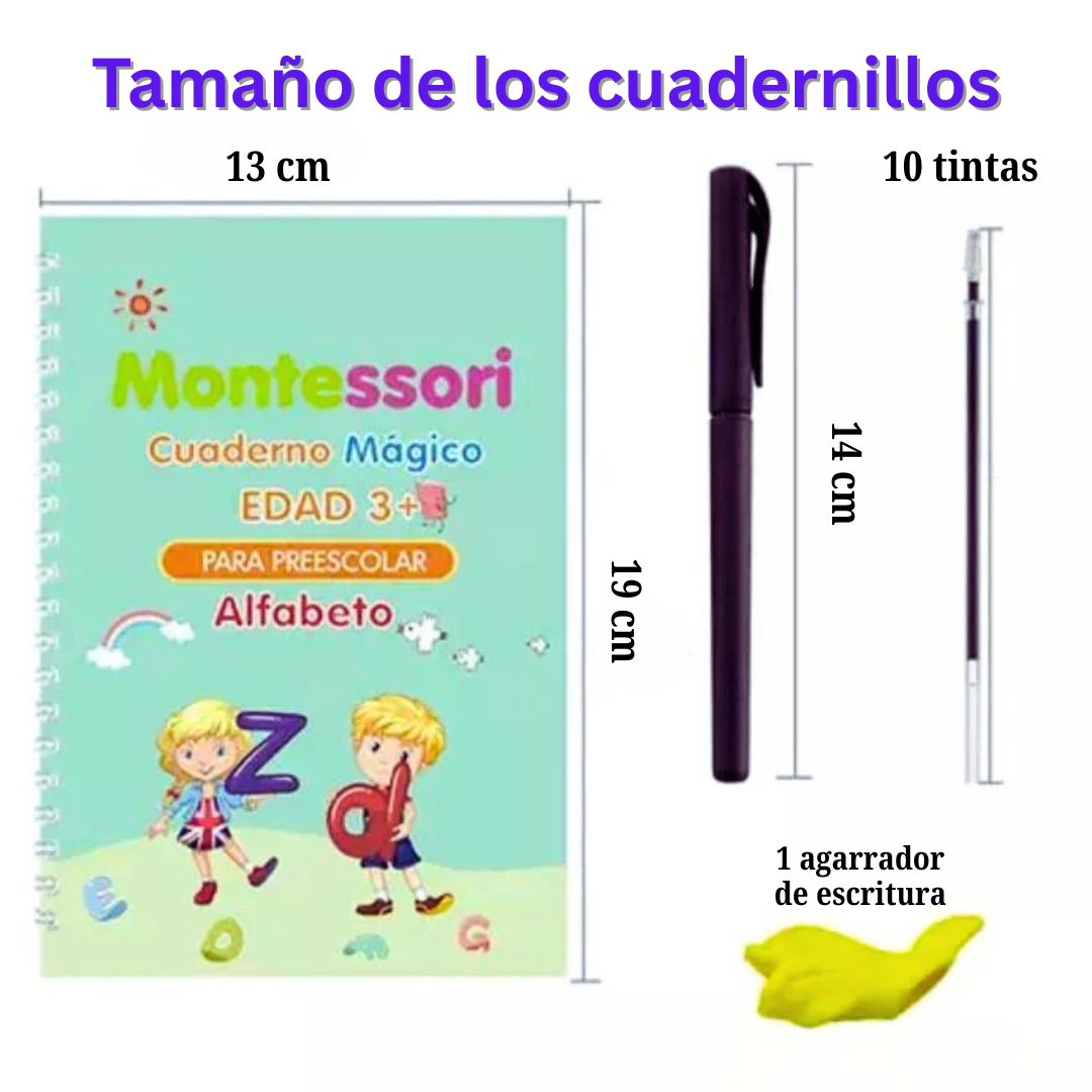 Kit de 4 cuadernillos mágicos (con tinta borrable)