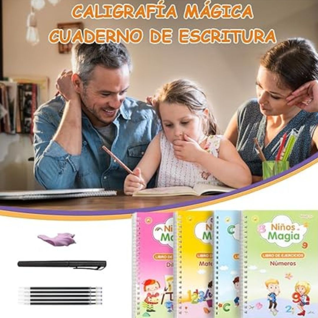 Kit de 4 cuadernillos mágicos (con tinta borrable)
