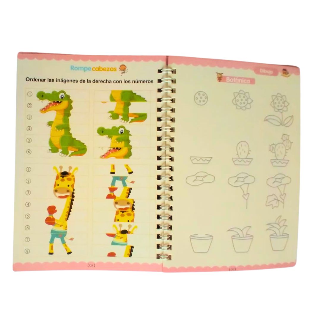 Kit de 4 cuadernillos mágicos (con tinta borrable)