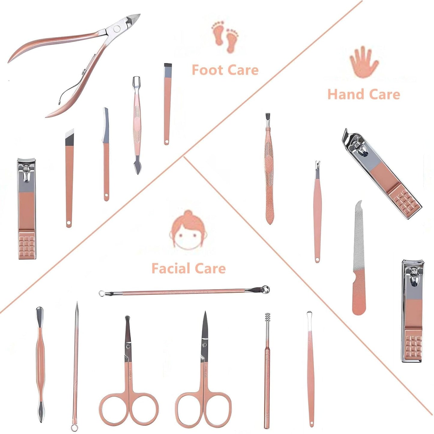 SET DE MANICURA Y PEDICURA DE 18 Piezas