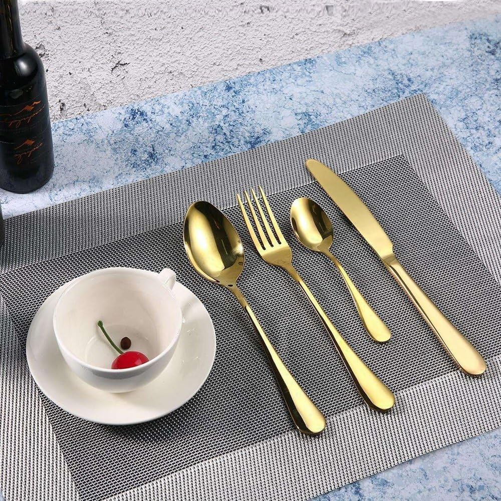 SET de cubiertos dorados (24 piezas)