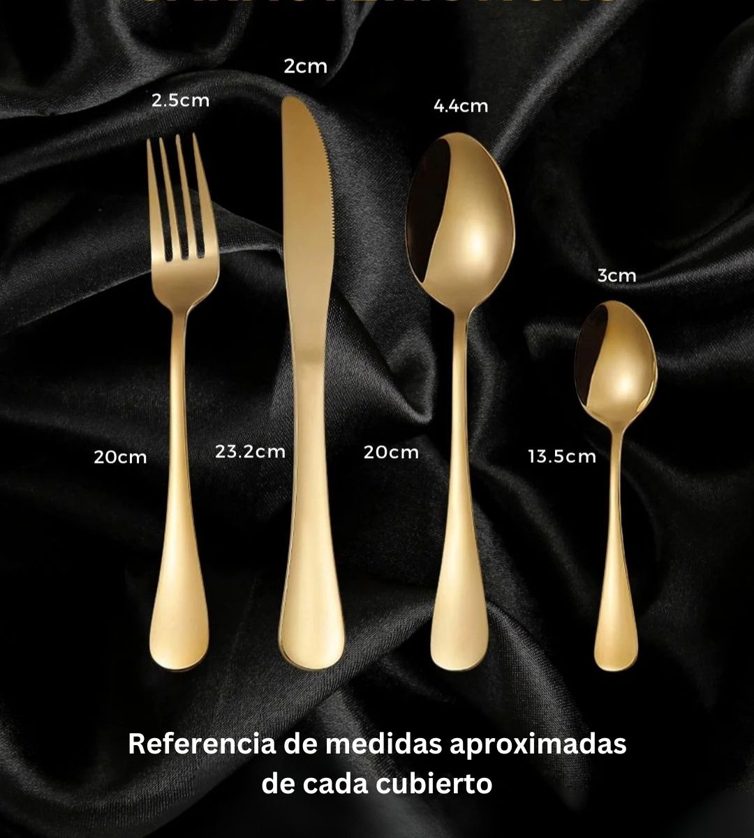SET de cubiertos dorados (24 piezas)