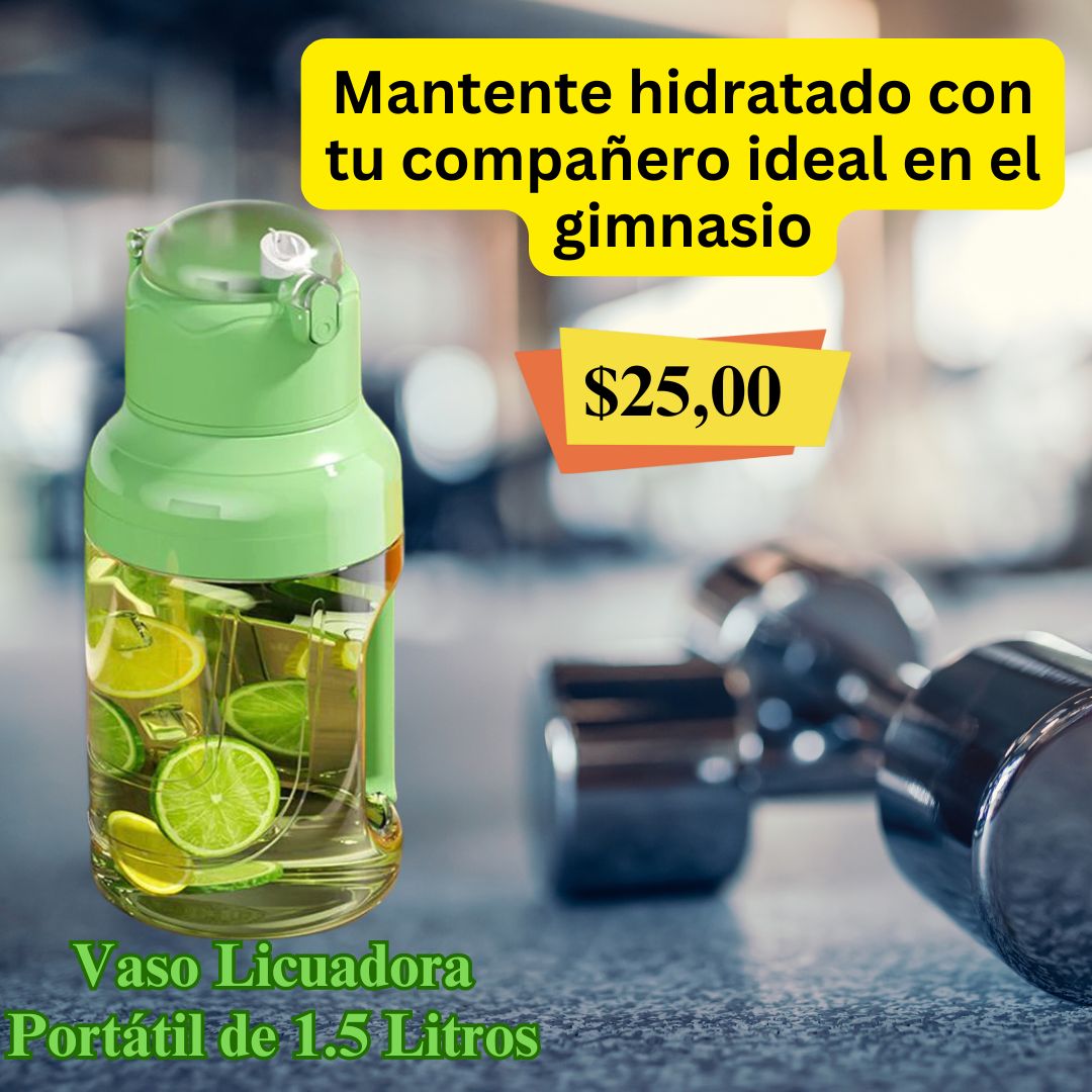 Termo Vaso Licuadora portátil recargable USB (1.5 Litros)