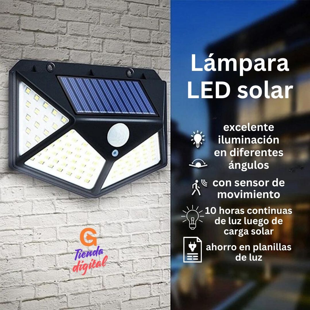 Lámpara Reflector LED Solar con Sensor de Movimiento