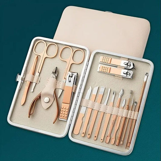 SET DE MANICURA Y  PEDICURA DE 18 Piezas